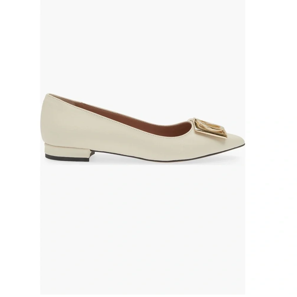 Valentino Elegant Cream Flats Sz 9 - Picture 4 of 9